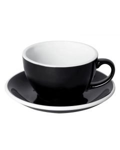 Loveramics Egg Set Capuccino Cup &amp; Saucer, 250ml (6)-Black