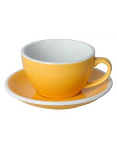 Loveramics Egg Set Capuccino Cup &amp; Saucer, 250ml (6)-Yellow