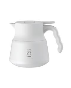 Hario V60 Heat Insulating Stainless Steel Server Plus - White, 600ml